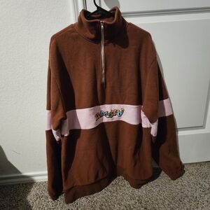 Staycool Half-Zip Brown & Pink Fleece Pullover (L)